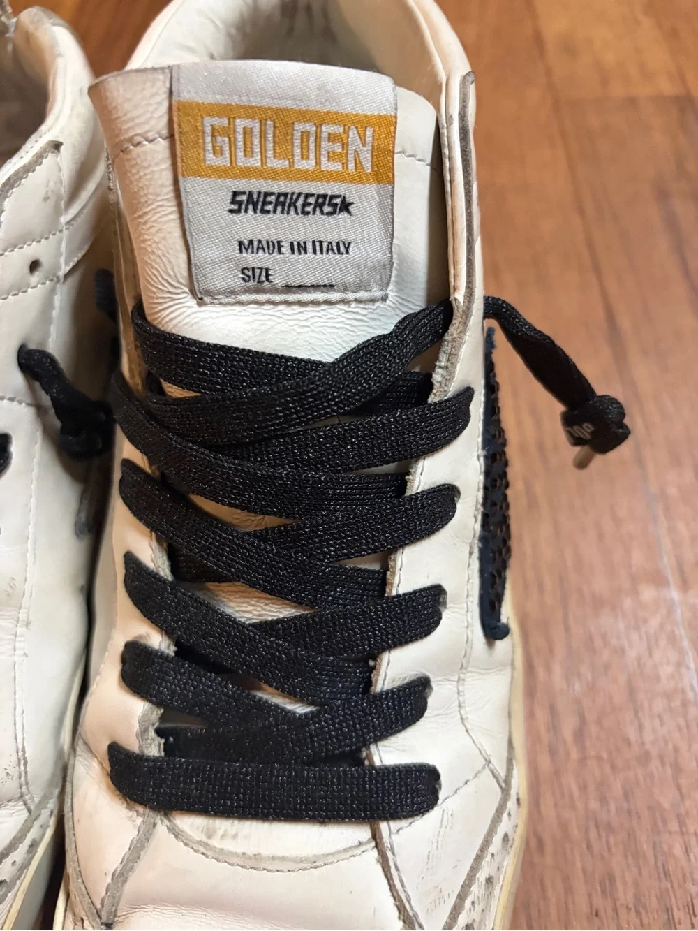 Golden Goose White Leather Men’s Sneakers with Black Laces size 41